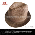 cheap mens Brown promotional paper straw boater hats